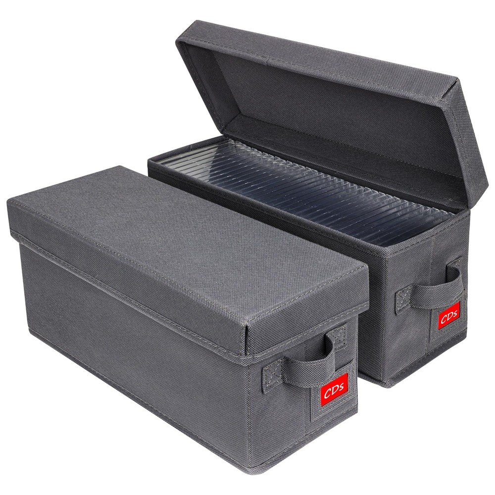 Upgrades CD Storage Box - Perfect CD Case Storage Solution, Stackable CD Orga...