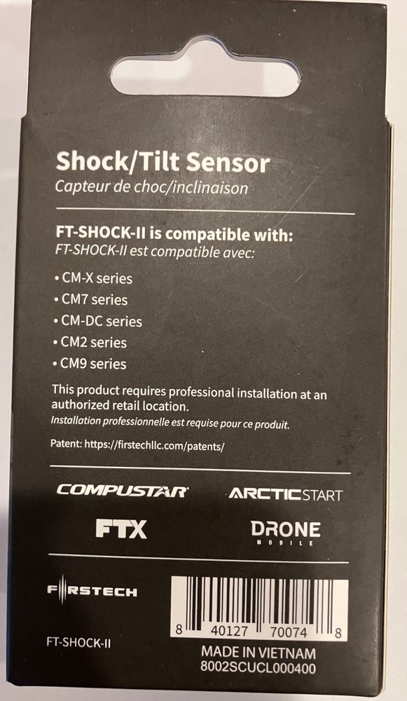 Firstech FT-SHOCK-II Compustar Dual Stage Shock Tilt Sensor Plug & Play Shipped!
