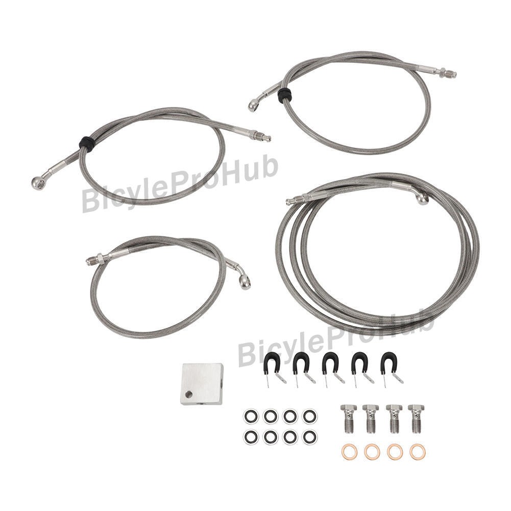 Front Braided Brake Hose Line Kit For Arctic Cat Thundercat 1000 2008 2009 2010