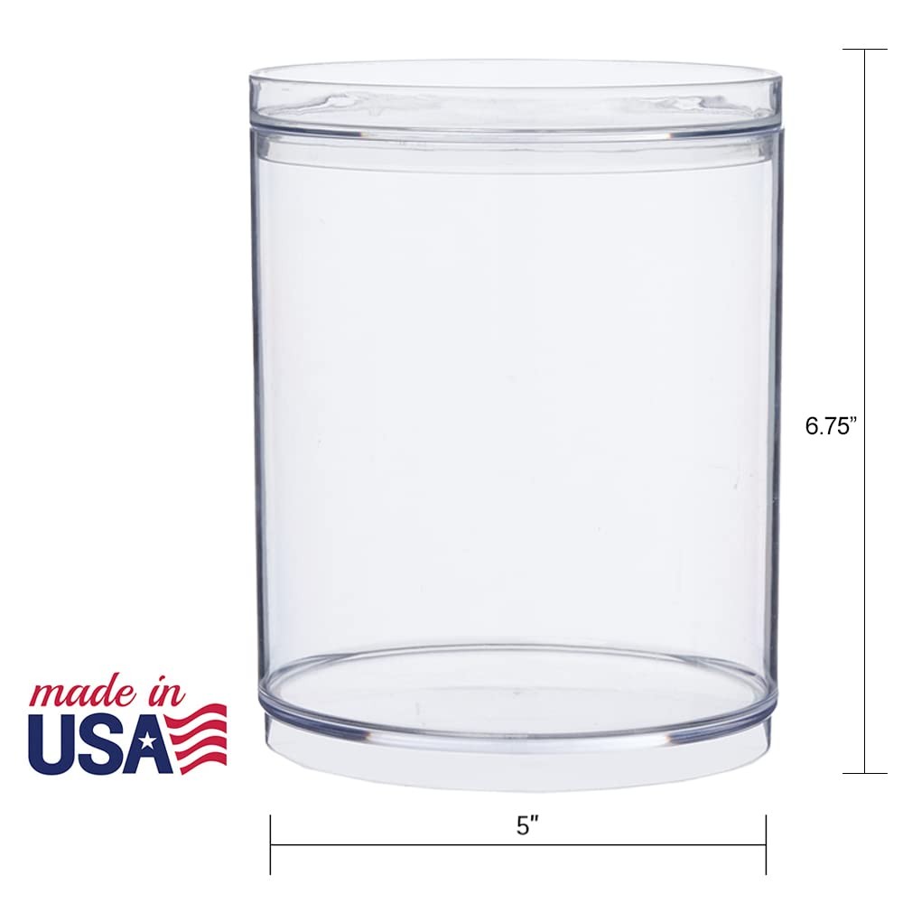 STORi Bella Tall Scrunchie Holder | Stackable Clear Plastic Container Set of ...