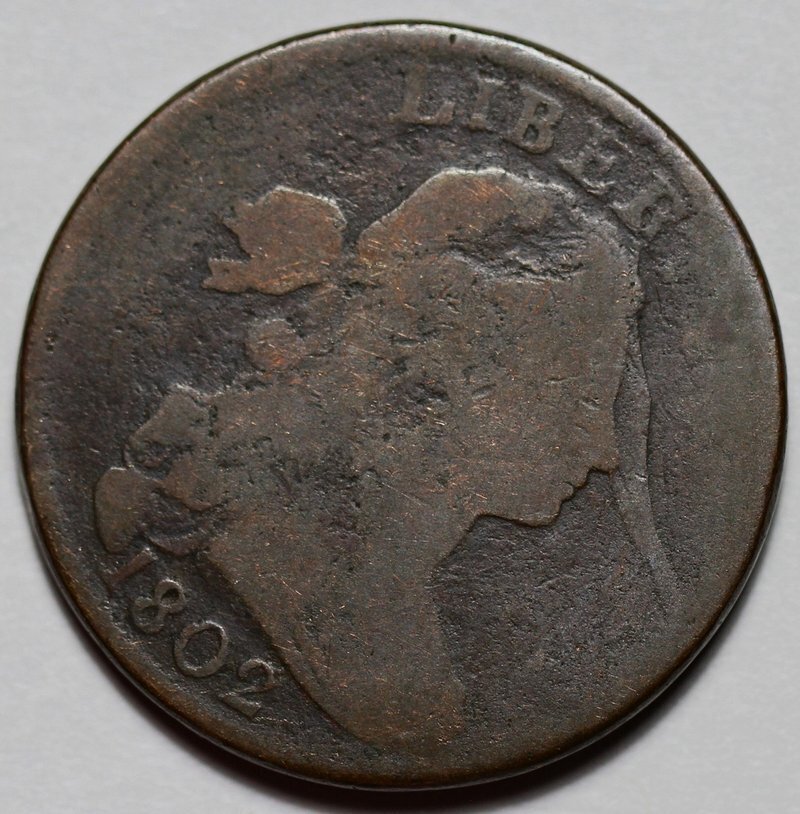 1802 Draped Bust Large Cent - Elephant Trunk - US 1c Copper Coin