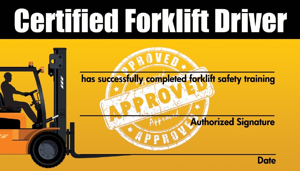 Forklift Certification Training Cards - Certified Forklift Driver Card - Safety