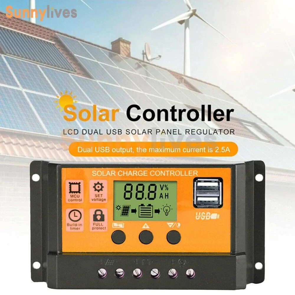 10-100A MPPT Solar Panel Regulator Charge Controller 12V/24V Auto Focus Tracking