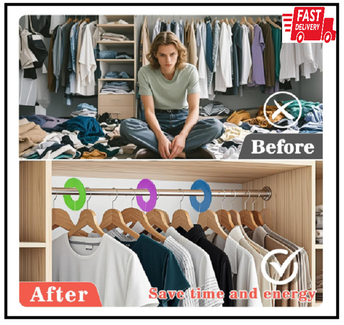 30PCS Closet Size Dividers – Hanger Markers for Kids Clothes in 10 Colors