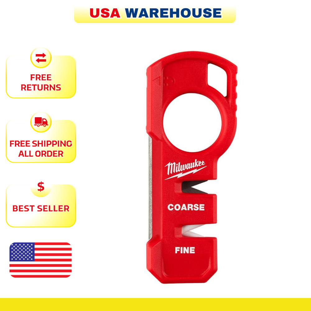 Milwaukee Compact Jobsite Handheld Knife Sharpener Large Finger Loop Secure Grip