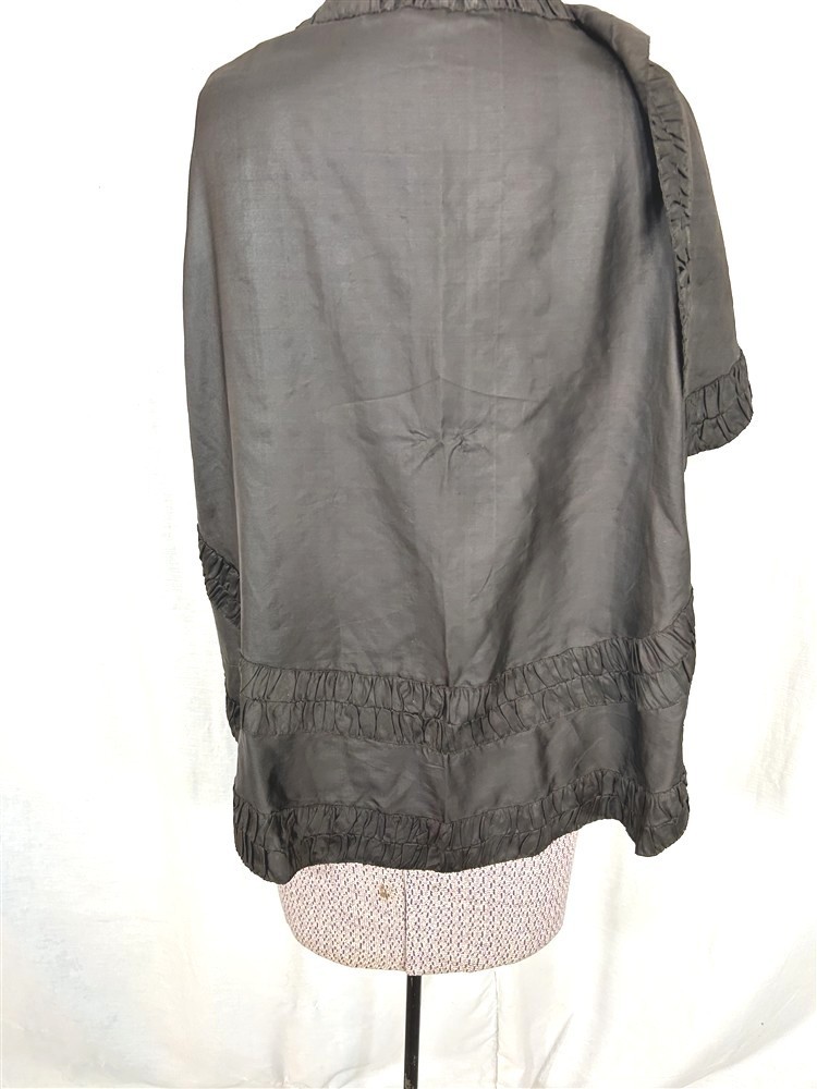 antique shawl cape bombazine black one size handmade Civil War Era real 1850
