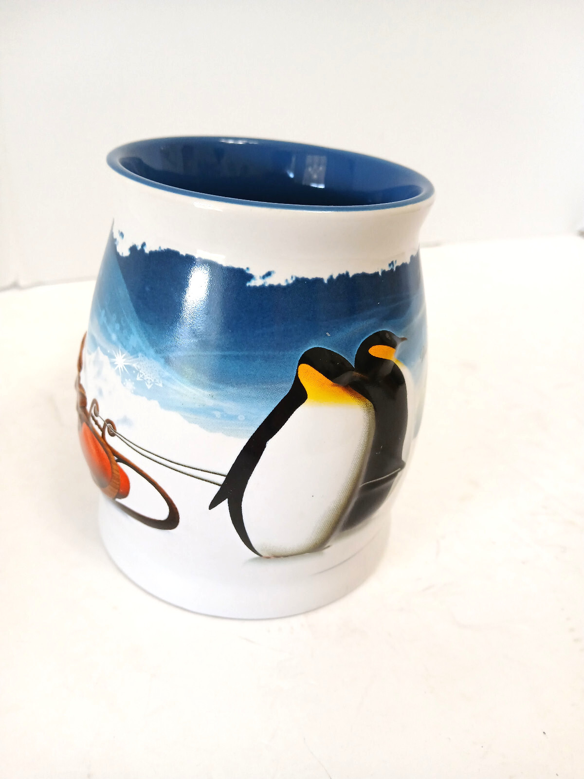 Penquins Boca Java Red Sleigh 3D Coffee Mugs Wishing You A Java Filled Holliday