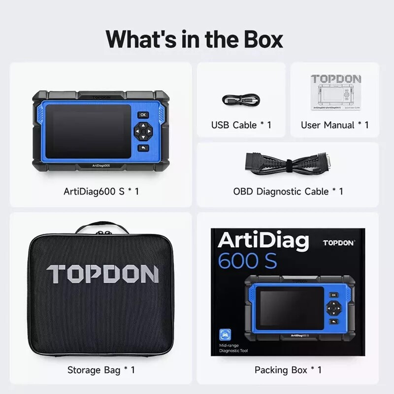 Free Updates! TOPDON AD600S Diagnostic Scanner Engine ABS SRS TPMS Code Reader
