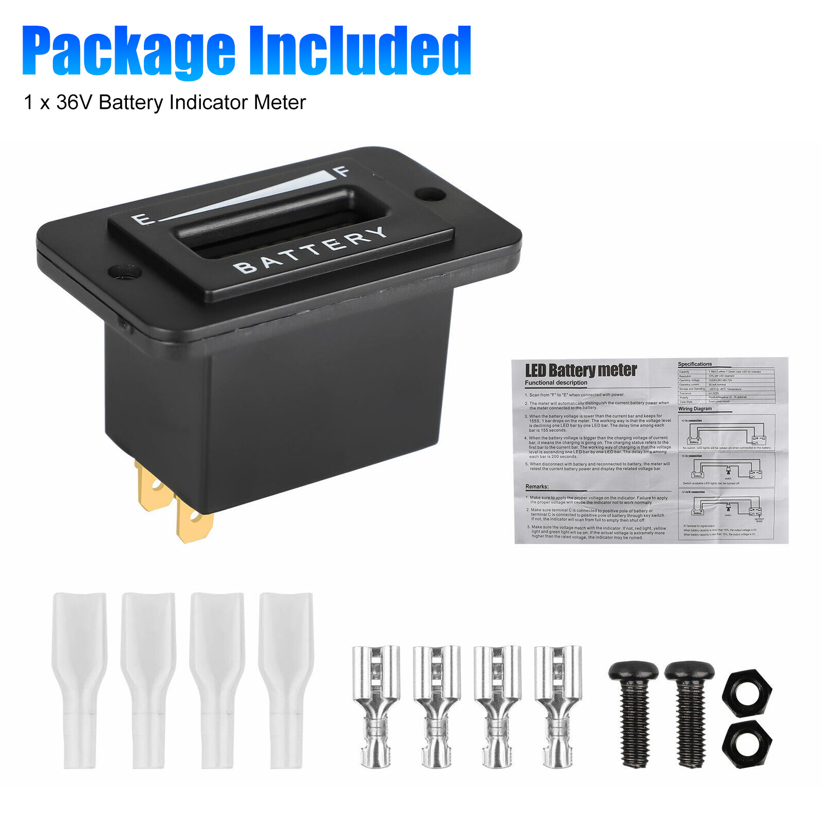 36V Volt Battery Indicator Meter Gauge for Ezgo Club Car Yamaha Golf Cart Motor