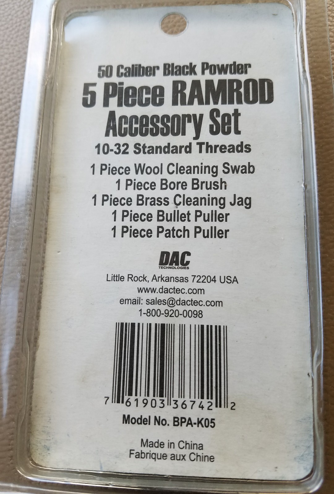 Black Powder 50 cal. 5 Piece Ramrod Accessory Set 10x32 Threads LC112701-23
