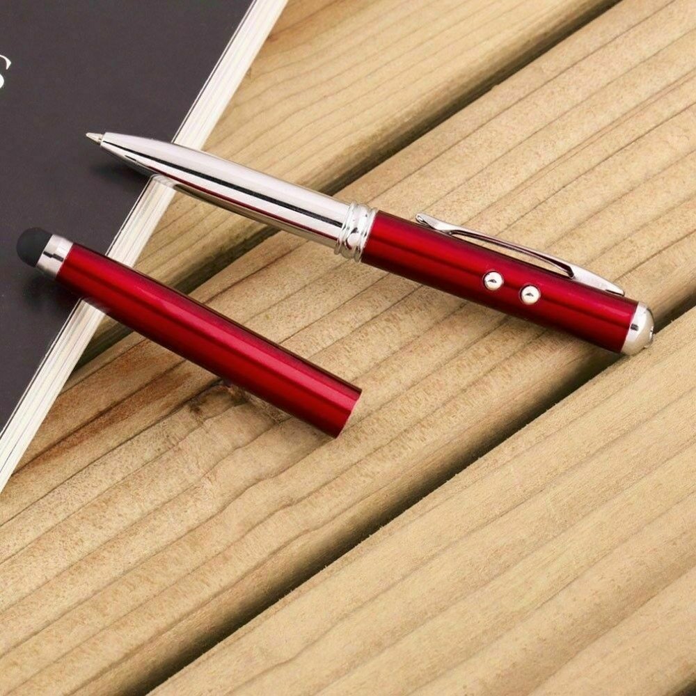 4 In 1 Pointer Stylus Pen Touch Screen Ballpoint for IPhone IPad Tablet PC RED