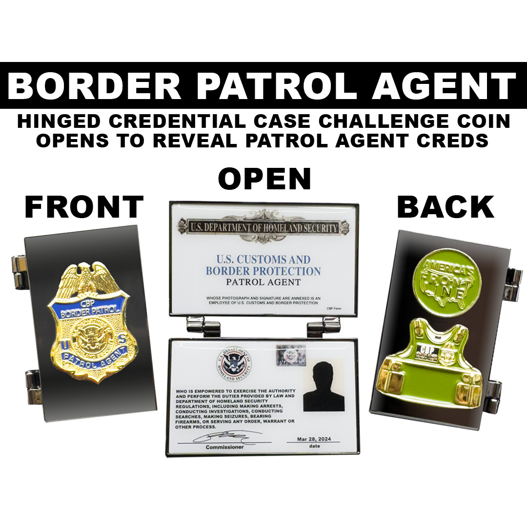 BL14-17 Border Patrol Agent Credential Wallet Hinged Challenge Coin CBP