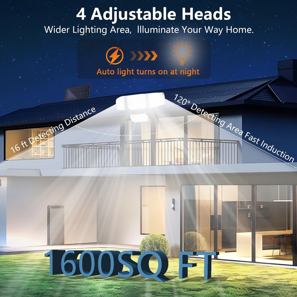Solar Outdoor Lights, Motion Sensor Security Lights with Remote Control, 3000...