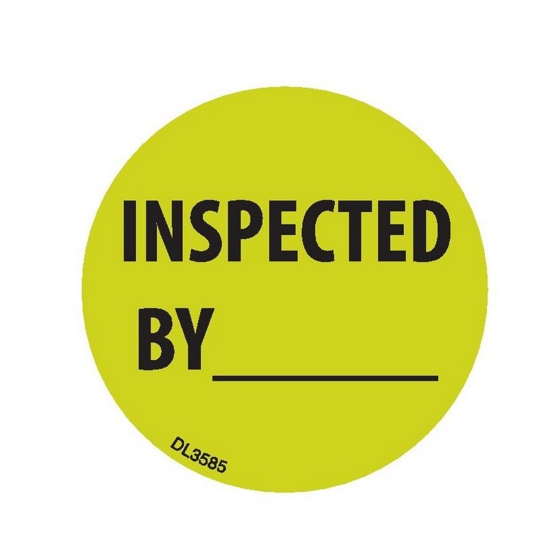 2" diameter Inspected by___ labels (500 per Roll)