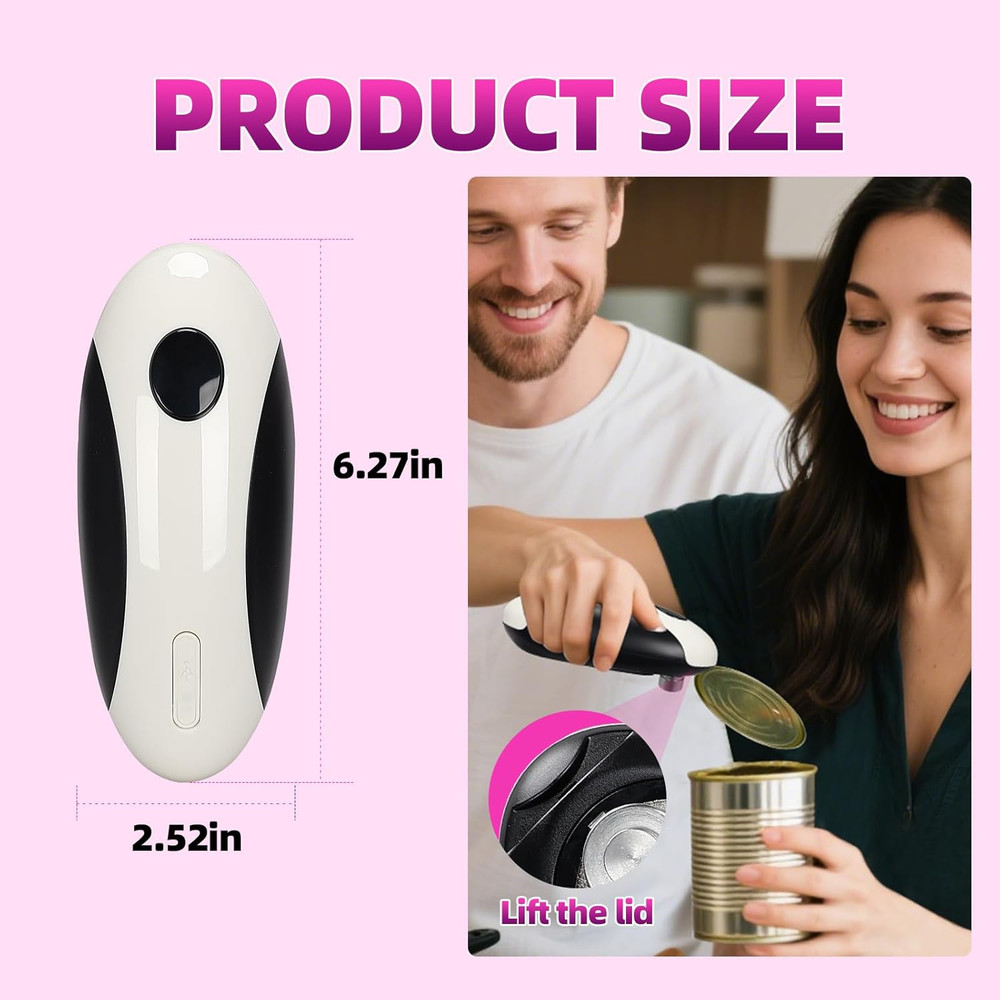 Rechargeable Electric Can Opener One Touch Automatic Smooth Edge Tool
