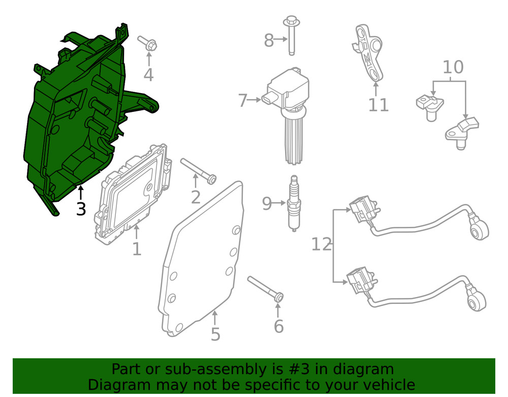 Genuine Ford Engine Control Module (ECM) Bracket CV6Z-12A659-C