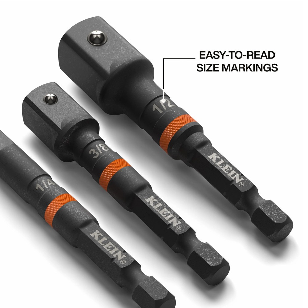 Klein Tools 65030A 3-Inch Impact Socket Adapter Set