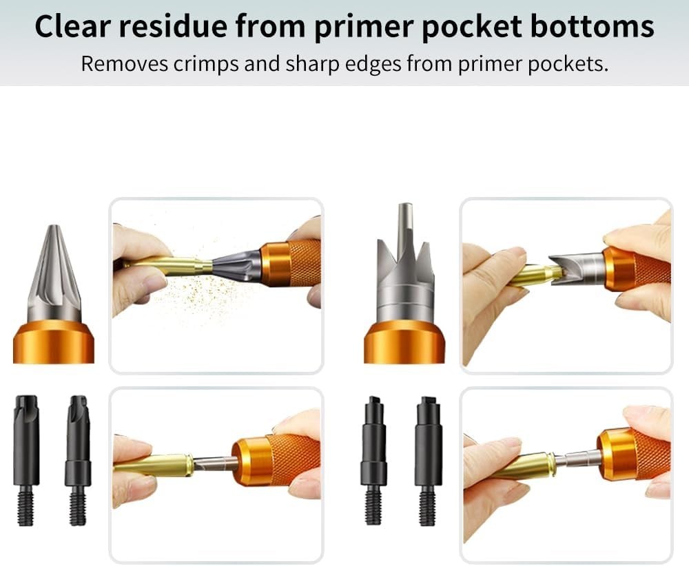 Case Prep Multi Tool Reloading Chamfer Deburring Reamer Cleaner for .17-.45 Cal
