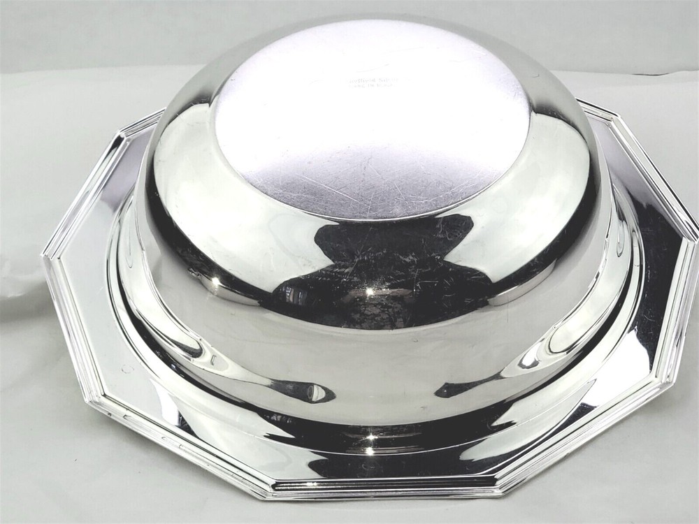 SHEFFIELD SILVER DECAGON DEEP VEGETABLE SERVING BOWL 10"W BUFFET SERVER