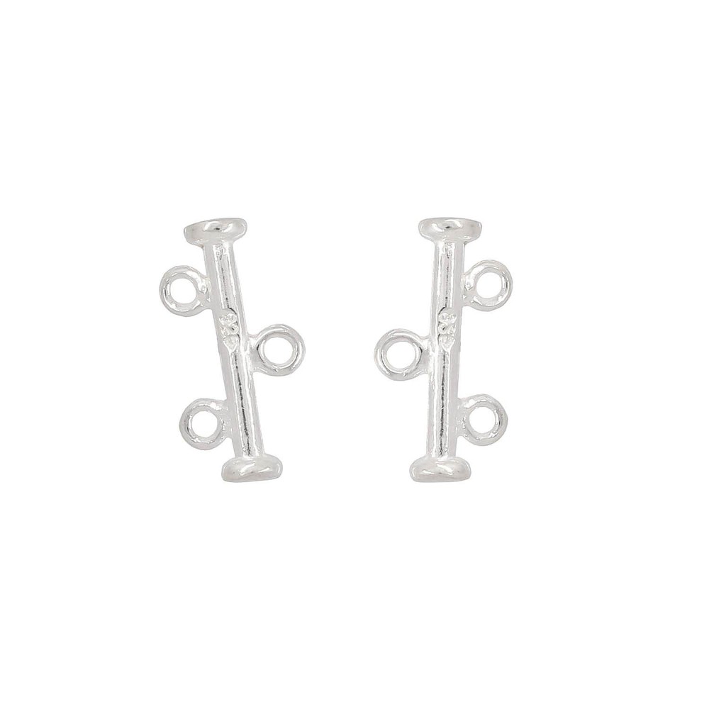 2PC Sterling Silver 2-strand Reducer Connector #99714