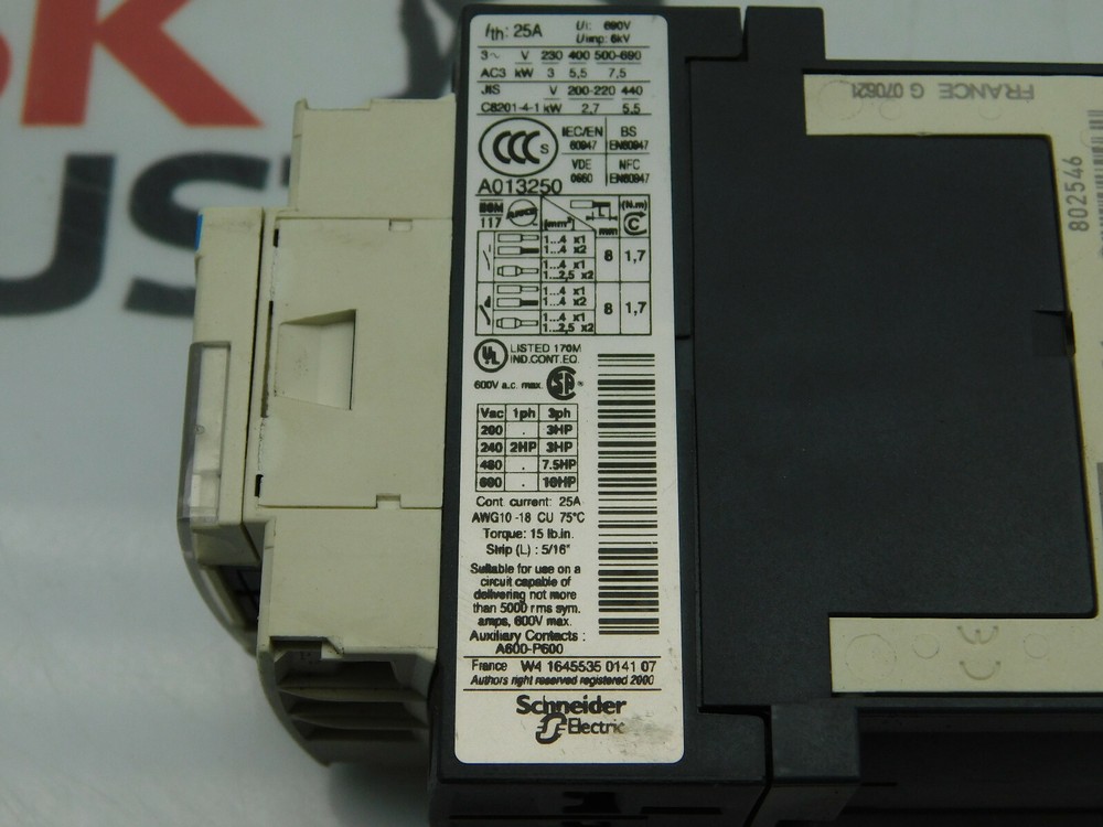 Telemecanique LC1D12BD Contactor 24V