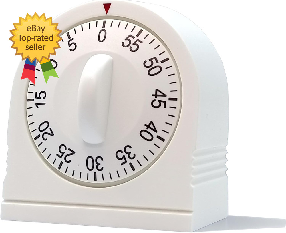 60 Minute Wind up Timer Visual Mechanical Timer with Loud Alarm Manual Countdown