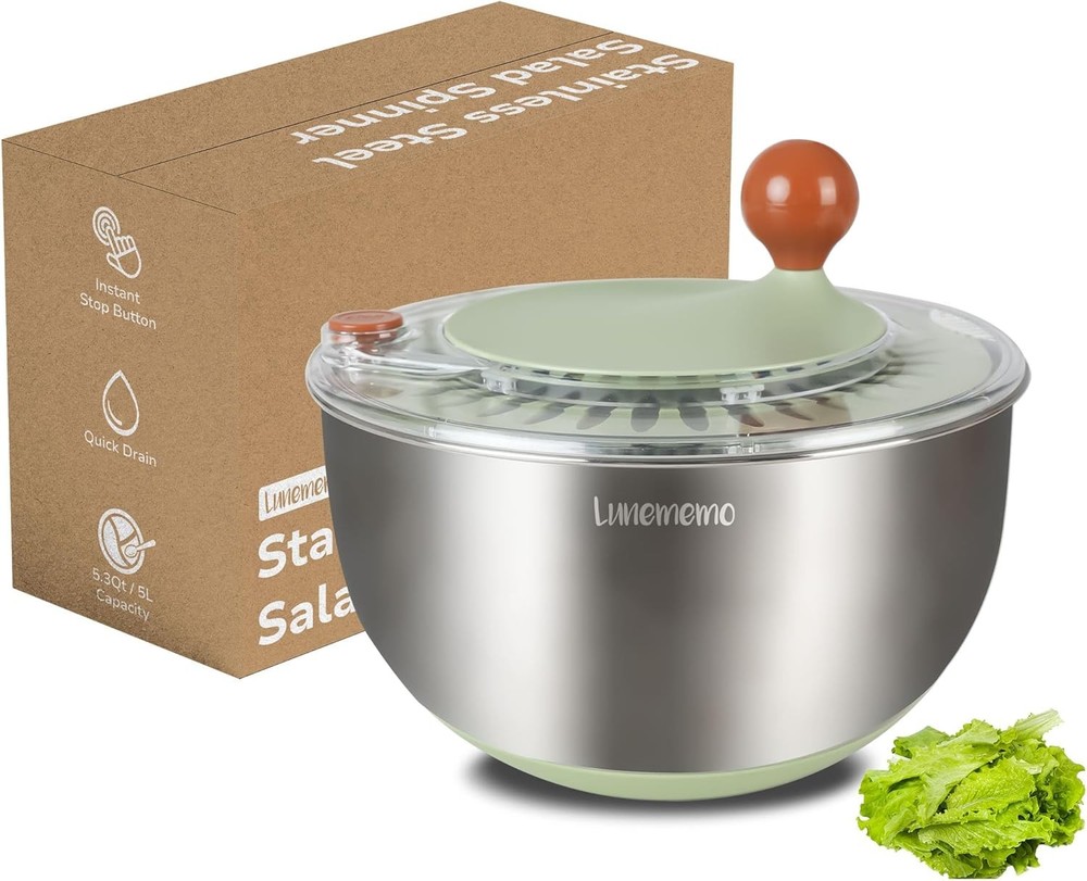 Stainless Steel Salad Spinner with Drain Function
