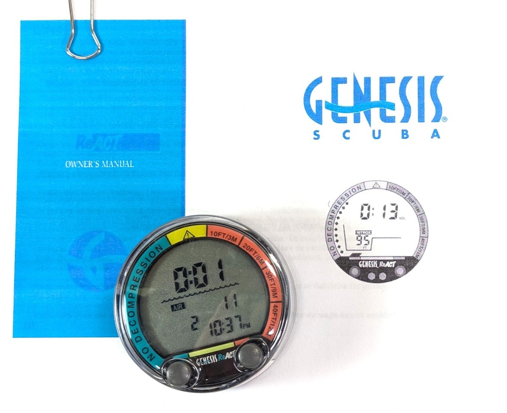 Genesis React Puck Scuba Dive Diving Computer Module Air & Nitrox EXCELLENT!