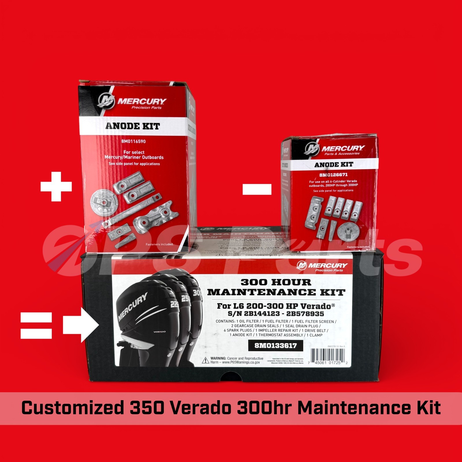 Mercury 350/400 Verado L6 - 300 Hour Maintenance Kit - 2015 & Newer *CUSTOM KIT*
