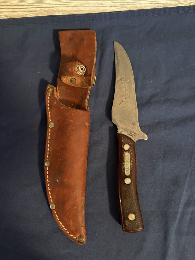 Old Timer schrade 150T Knife W/leather Sheath