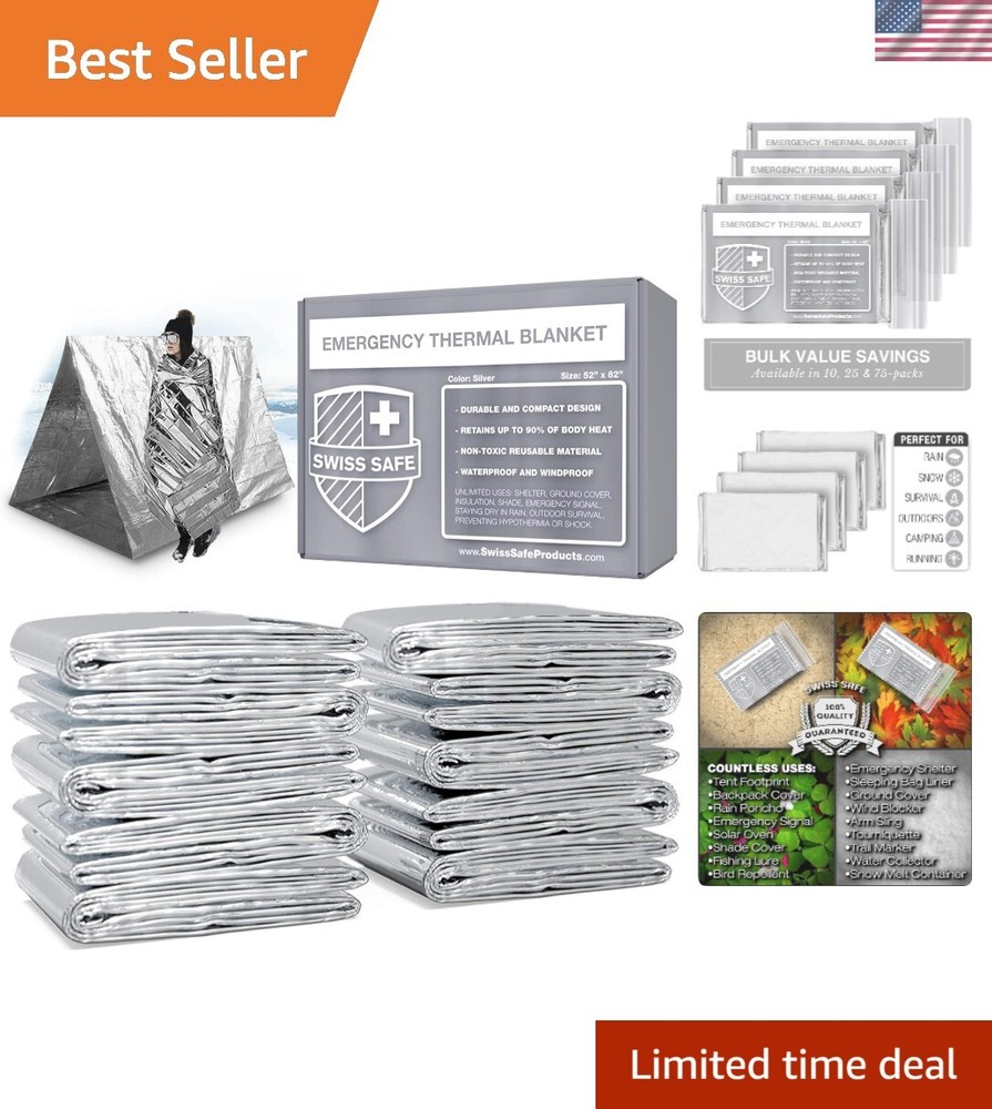 Emergency Mylar Thermal Blankets + Bonus Space Blanket - Compact & Insulated ...