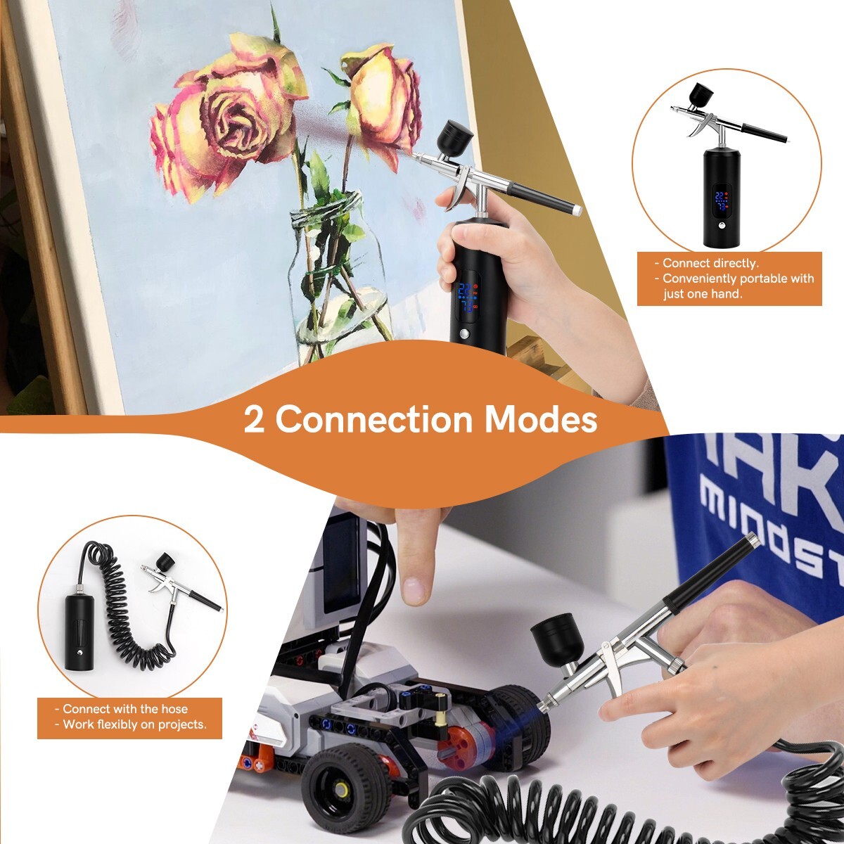 Portable Compressor Air Compressor Kit Cordless Paint Spray Gun Nail Art Tattoo