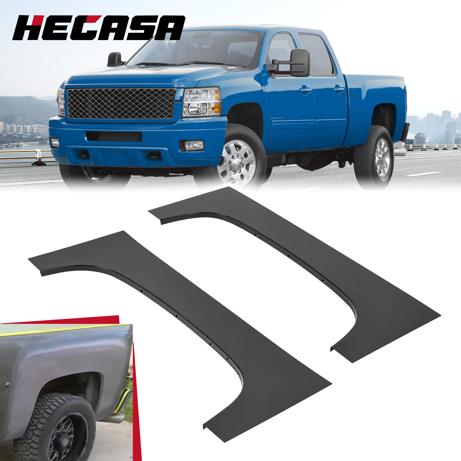 For Chevy Silverado 1500 2007-2014 Rear Upper Wheel Arch Repair Panels Pair