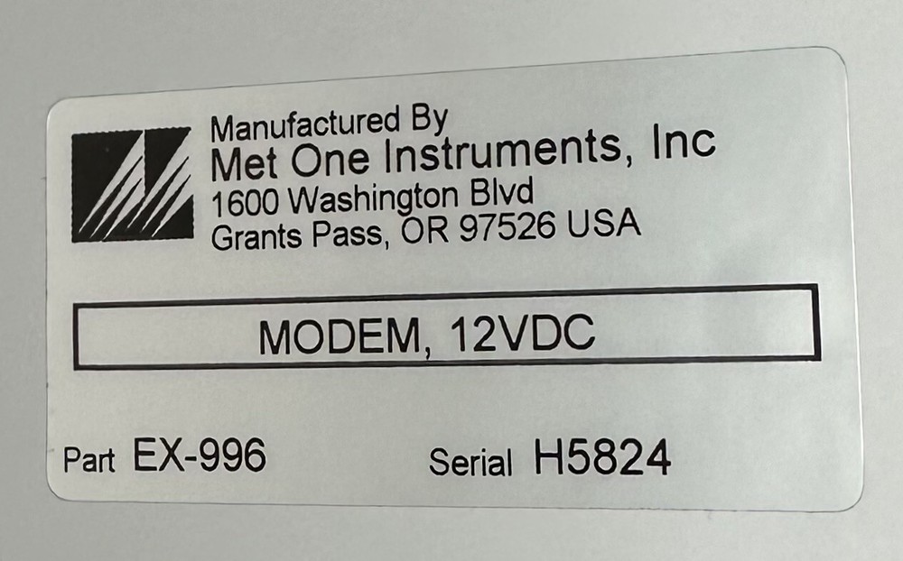 NEW Met One Instruments EX-996 Phone Line Modem for E-BAM / E-SAMPLER, 12Vdc
