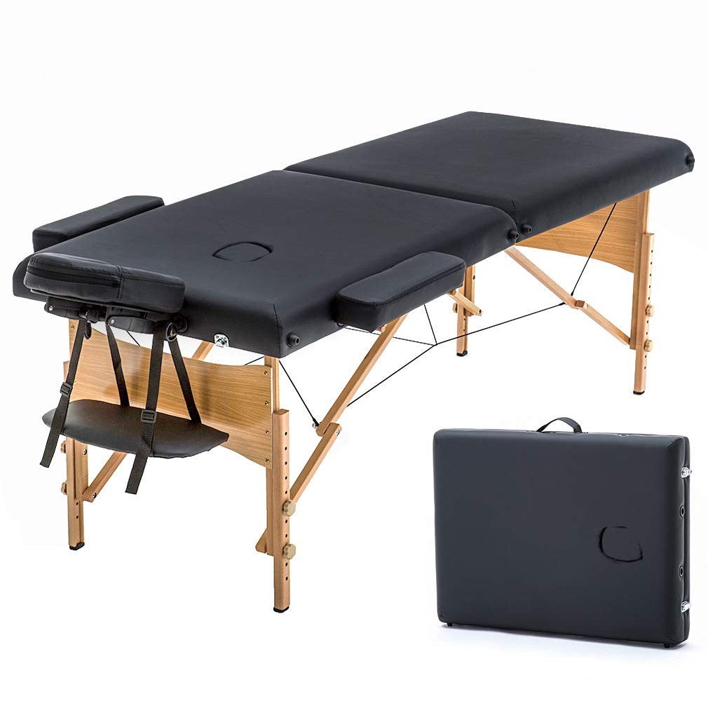 Massage Bed Portable Massage Table 24 inch Wide Lash Bed Height Adjustable 2 ...