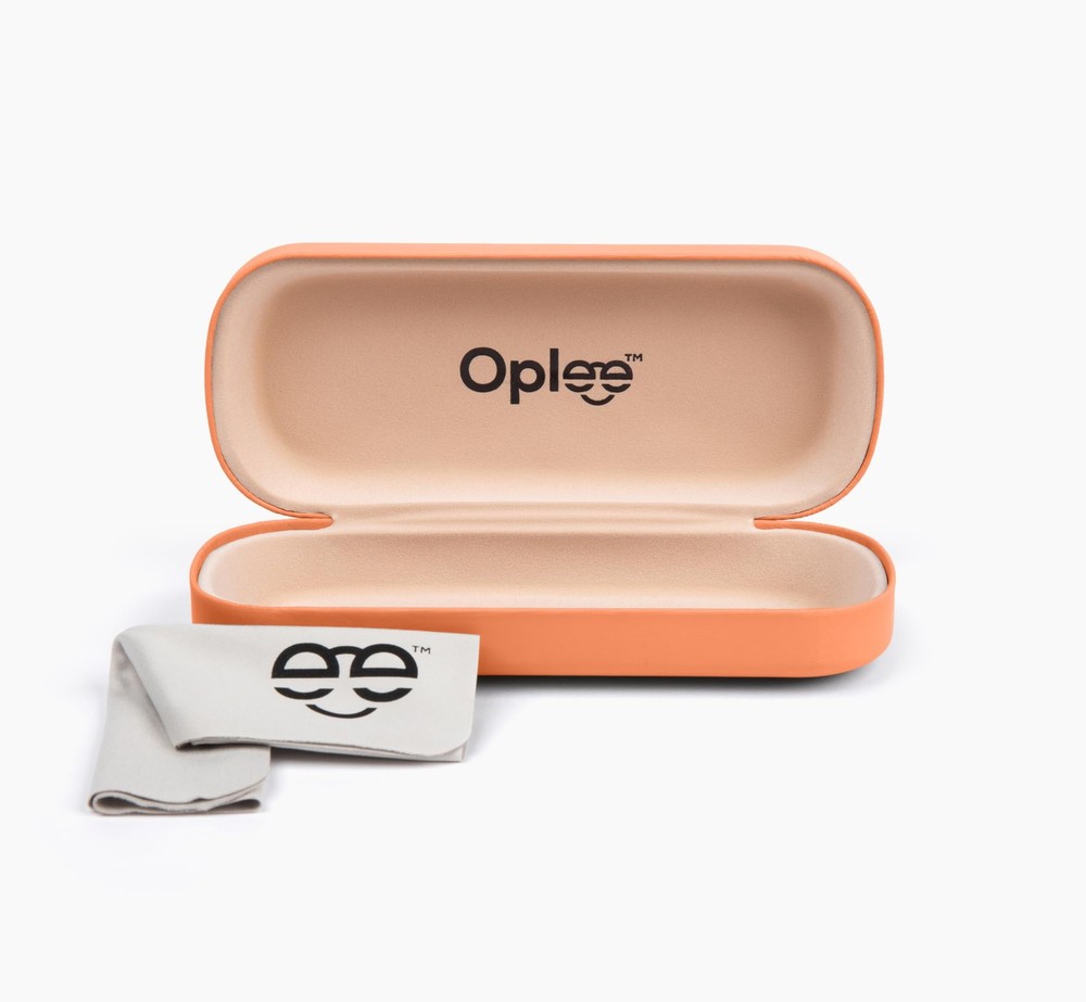 ™ Hard Shell Eyeglass Case with Grey Microfiber Cloth (2-Pack, Orange/Blue)