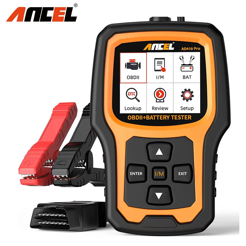 ANCEL AD410 PRO Car OBD2 Scanner Diagnostic Code Reader 12V Battery Load
