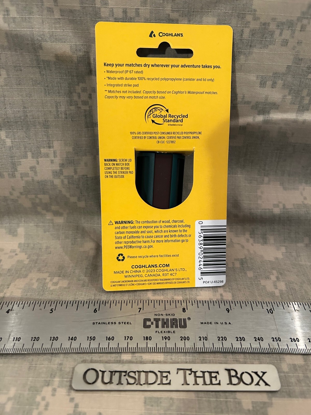 Emergency/Survival: Match Box/Case, Coghlan's #2446 (EMPTY) Waterproof, Striker