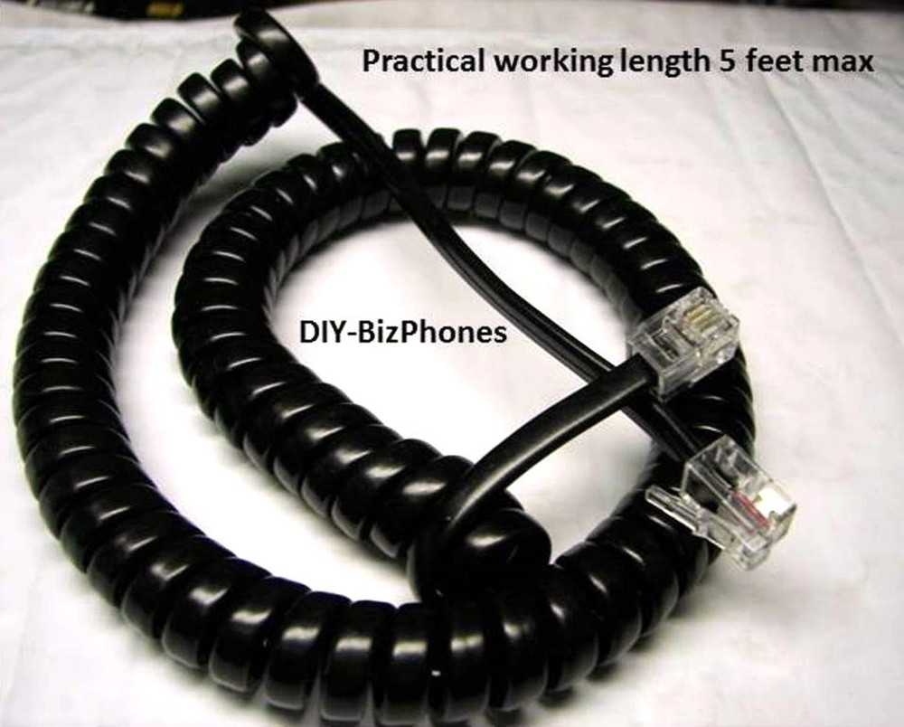 5-Pack Lot Black 9Ft Poly Edge Phone Handset Cord E100 E220 E300 E320 E350 E550