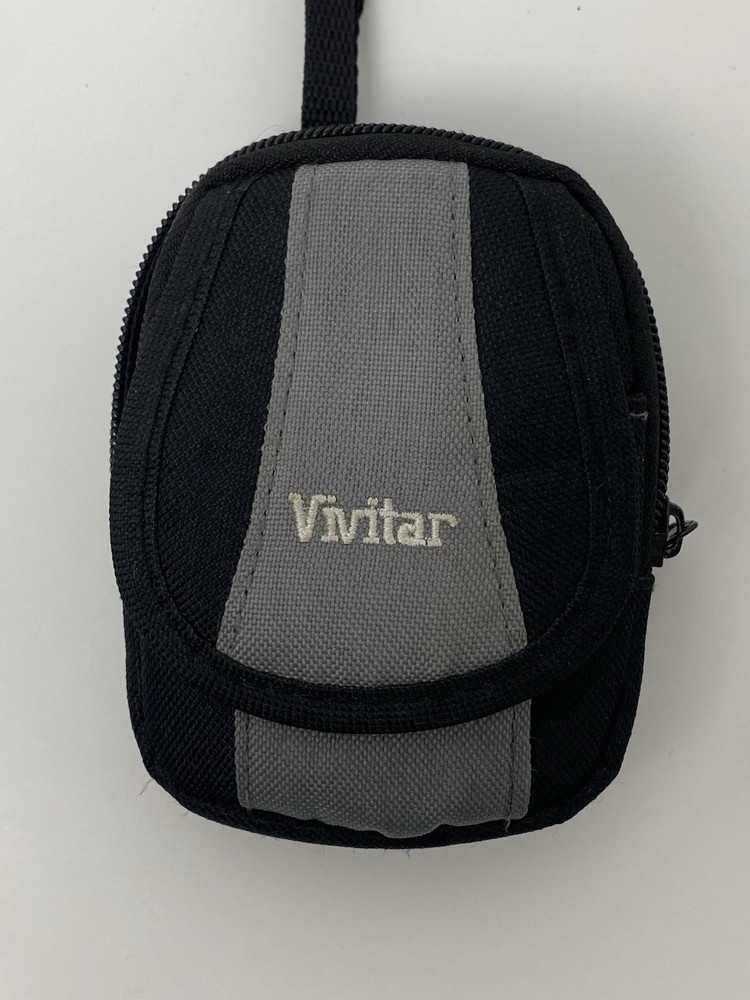 Vivitar Compact Digital Camera Case Gray/Black with Carrying Strap