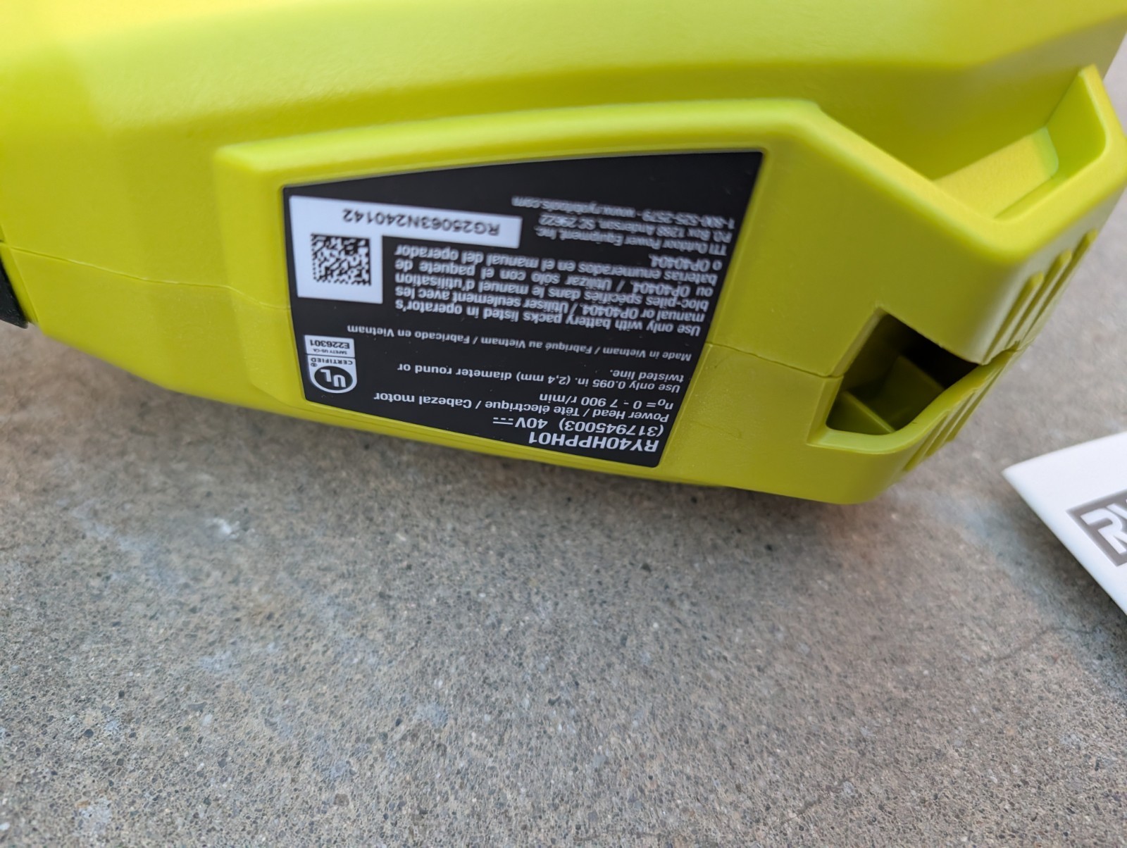 NEW OB RYOBI RY40HPST01 40V Brushless 16" Carbon Fiber Shaft String Trimmer