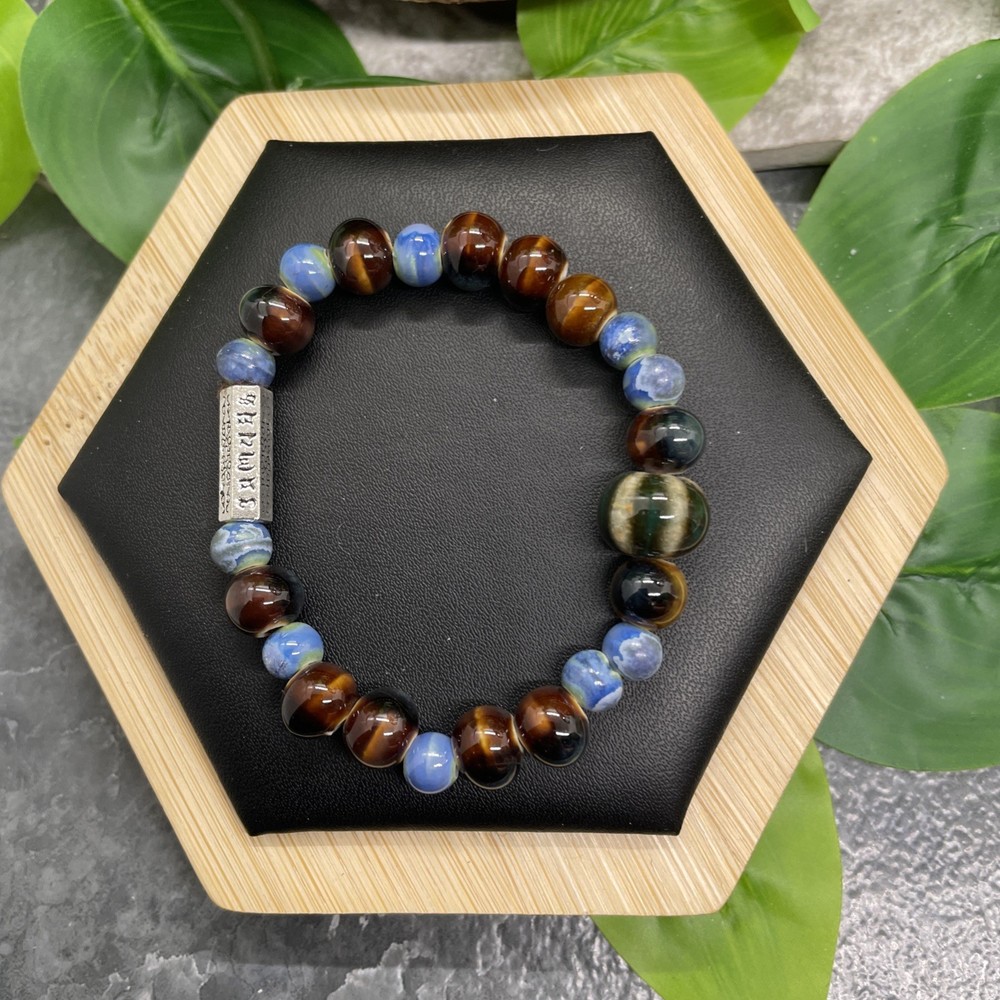 Handmade Ceramic Bead Beaded Stackable 6” Plus Stretch Bracelet New B26