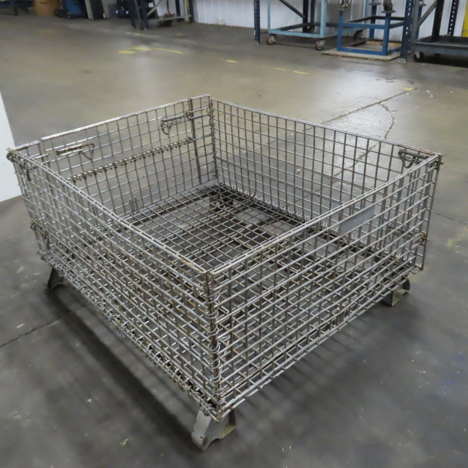 48" x 40" x 18" Deep Steel Collapsible Stackable Wire Bulk Bin Container