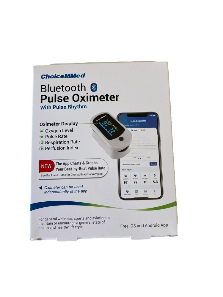 ChoiceMMed Bluetooth Pulse Oximeter with Pulse Rhythm