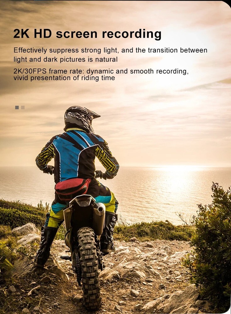 5.1 Bluetooth Motorcycle Intercom Camera 6 Riders Wireless Helmet Headset 2K FM