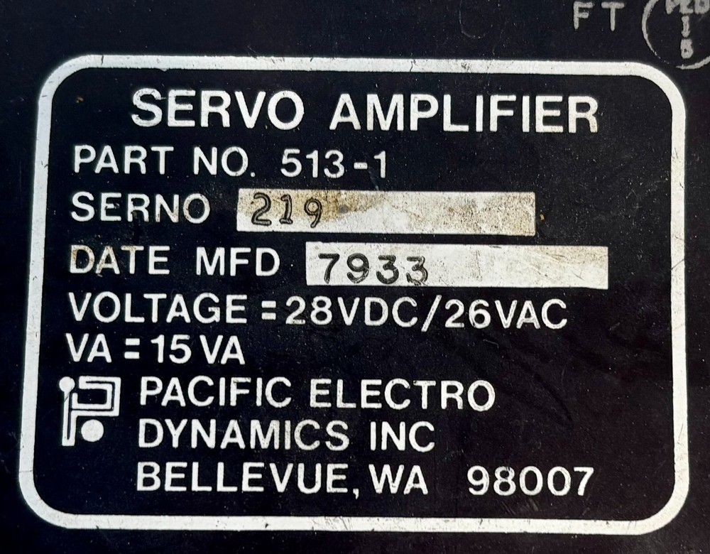 Servo Amplifier 513-1 Removed Working