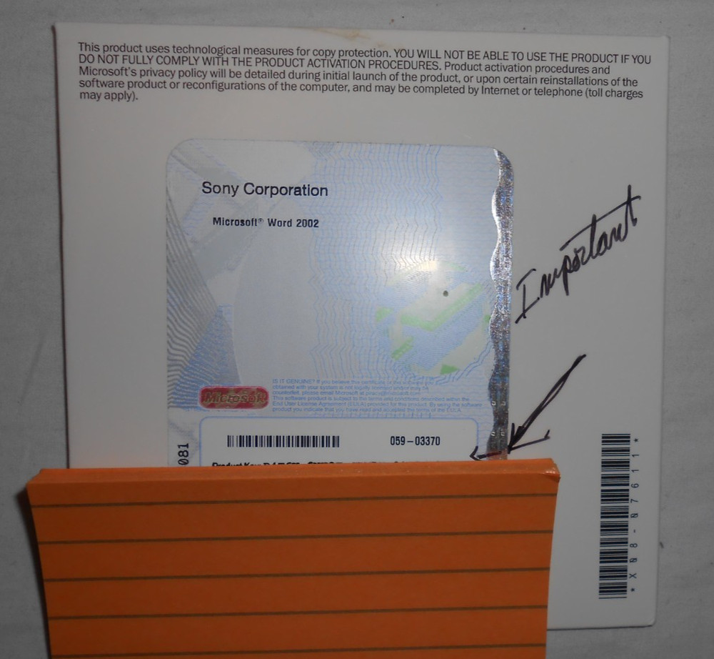 Preowned 2002 Microsoft Word OEM Version Installation CD Windows Has Product Key