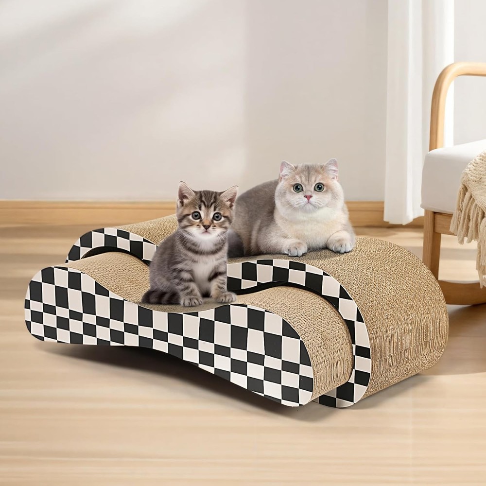 Cat Scratcher Lounge & Bed,Durable&Long Lasting Checkerboard Cat Scratching Post