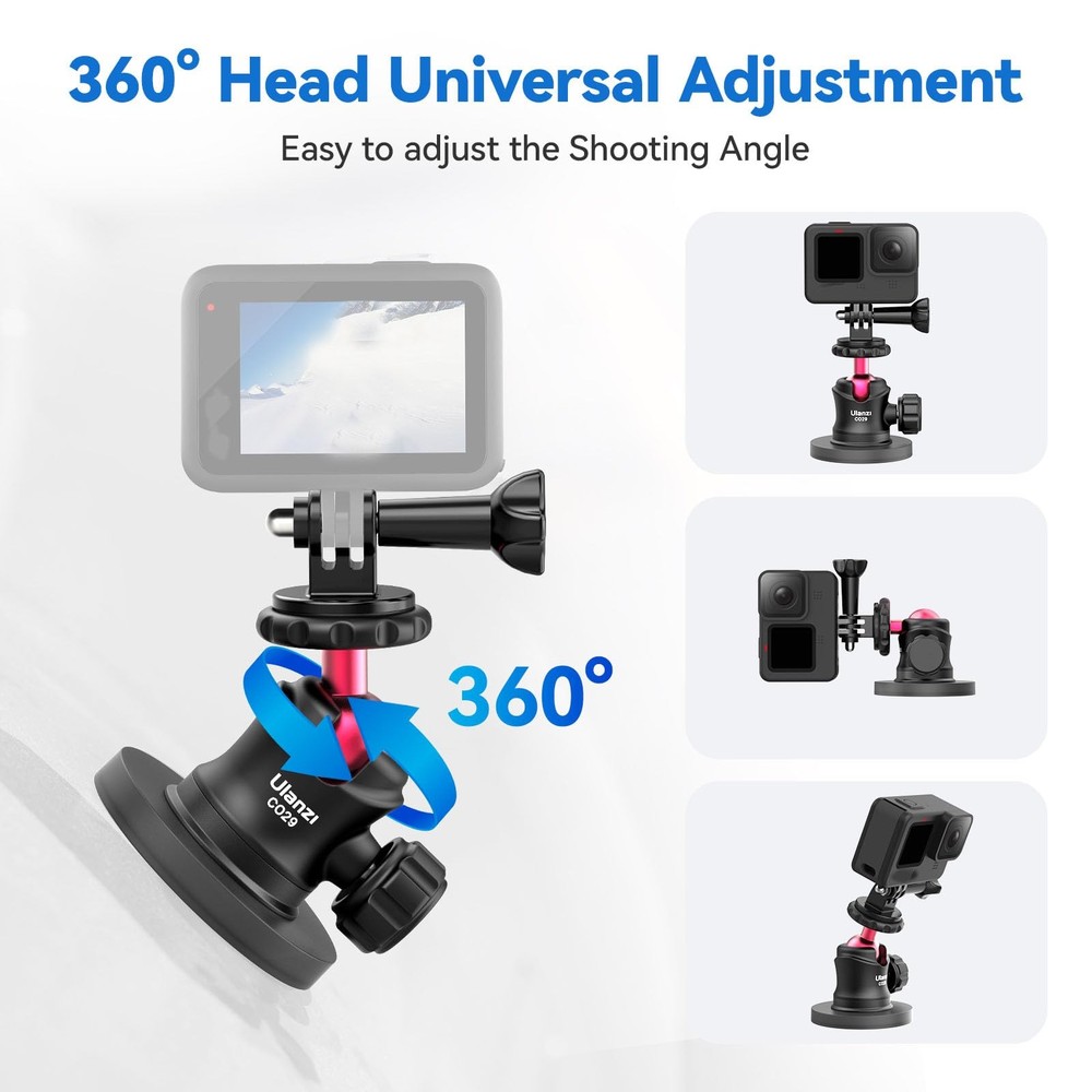 ULANZI Magnetic Camera Mount for Action Camera, Strong Black