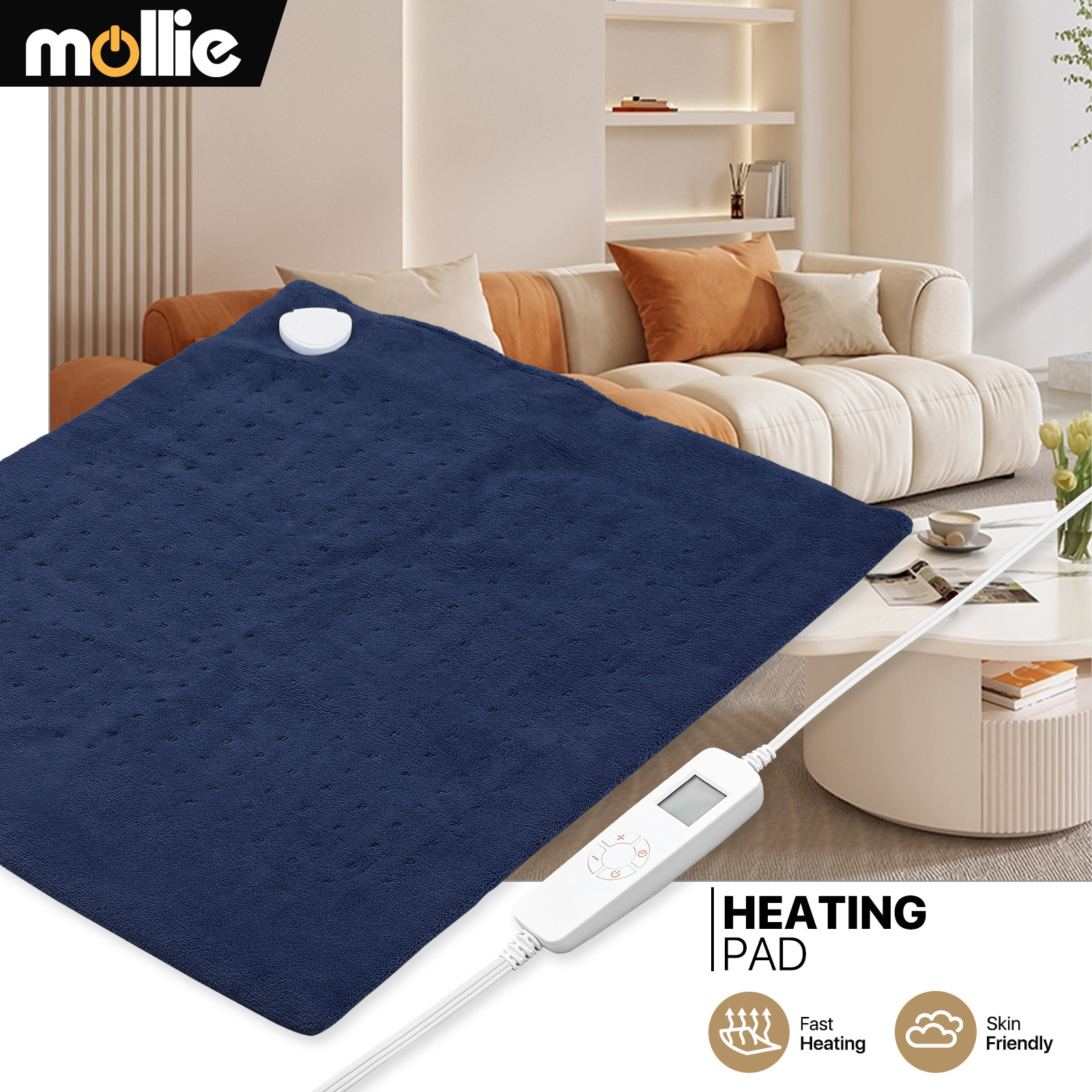 24"x20" Electric Heating Pad 6 Heat Levels Back Pain Muscle Cramps Relief Warmer